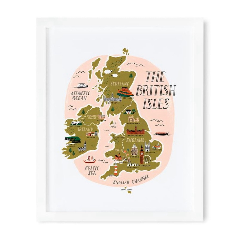 🆕 RIFLE PAPER CO. British Isles Map Art Print